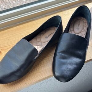 Birdies Women's Black Leather Loafers